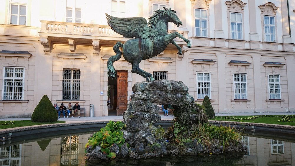 Horse with wings at Mirabell Palace in Salzburg, Austria 