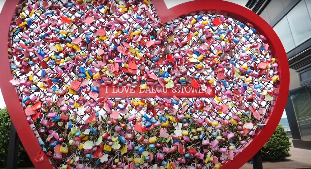 I love Daegu Tower love locks on display in Korea 