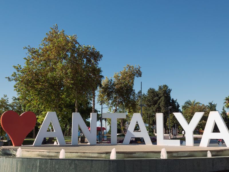 I love you Antalya city welcome city sign