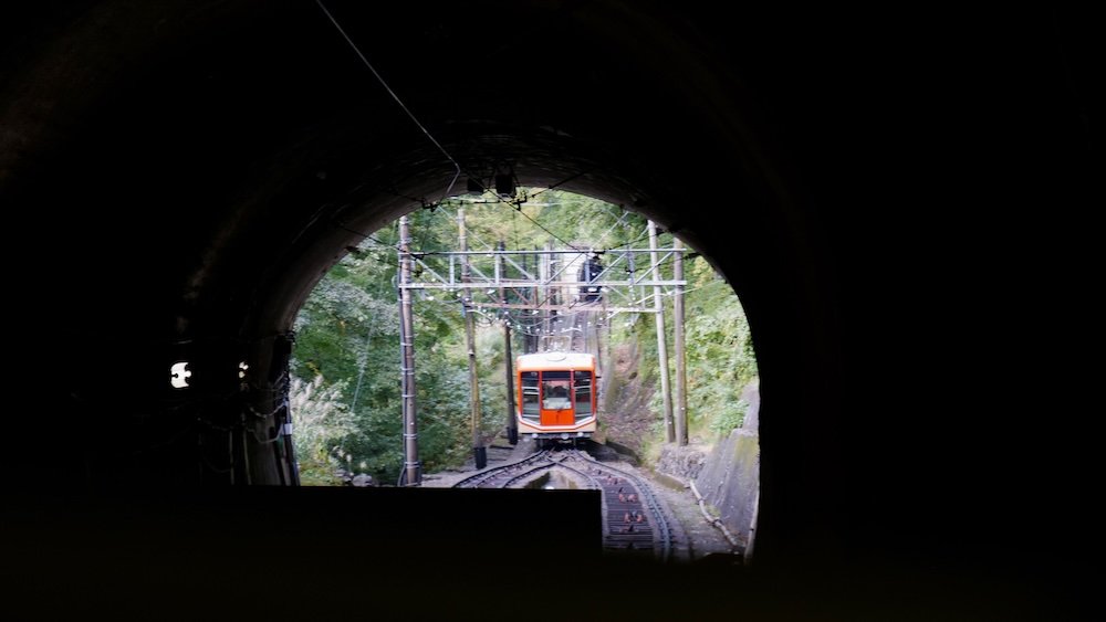 Impressive tunnel views on the Tateyama Kurobe Alpine route