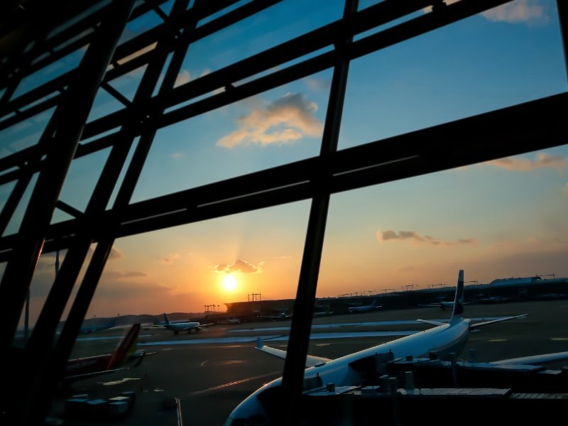 Incheon airport sunset views 