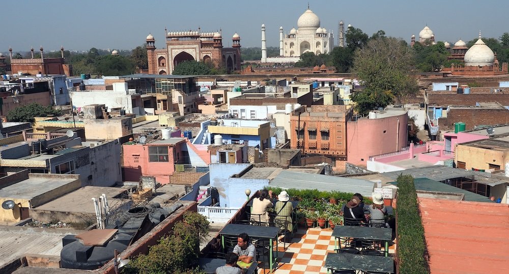 Incredible rooftop views of the Taj Mahal in Agra, India