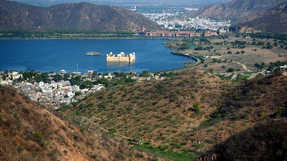 Incredible water palace in Jaipur from a distance 