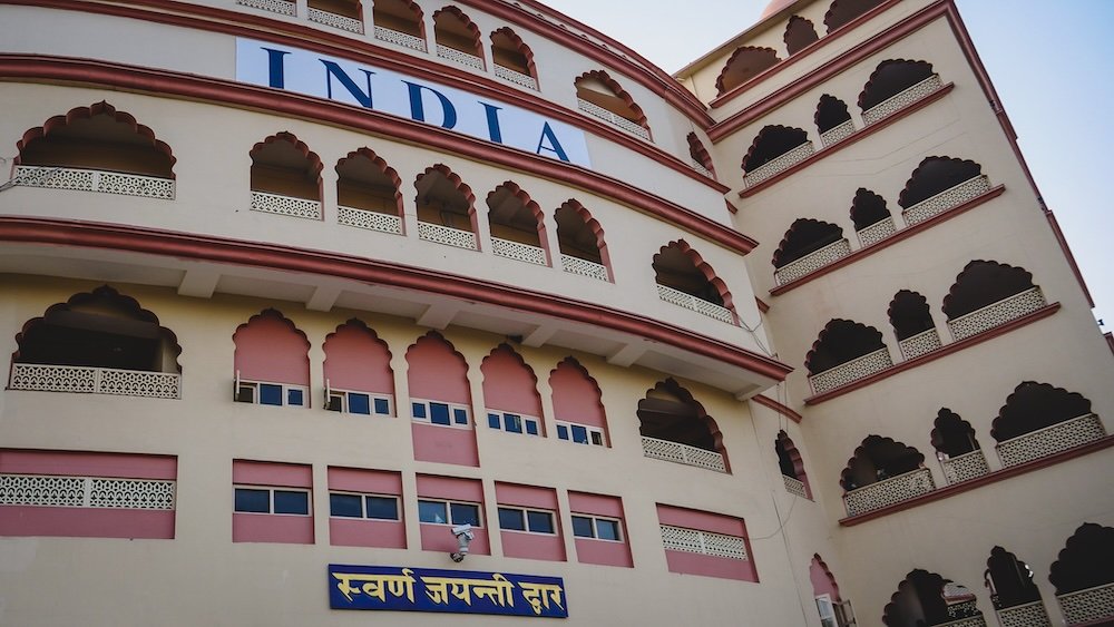 India stadium for watching border closing ceremony 