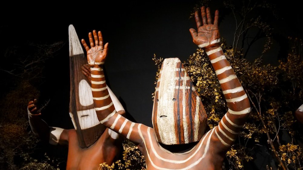 Indigenous lifelike dioramas of Fuegian History in Ushuaia, Argentina 