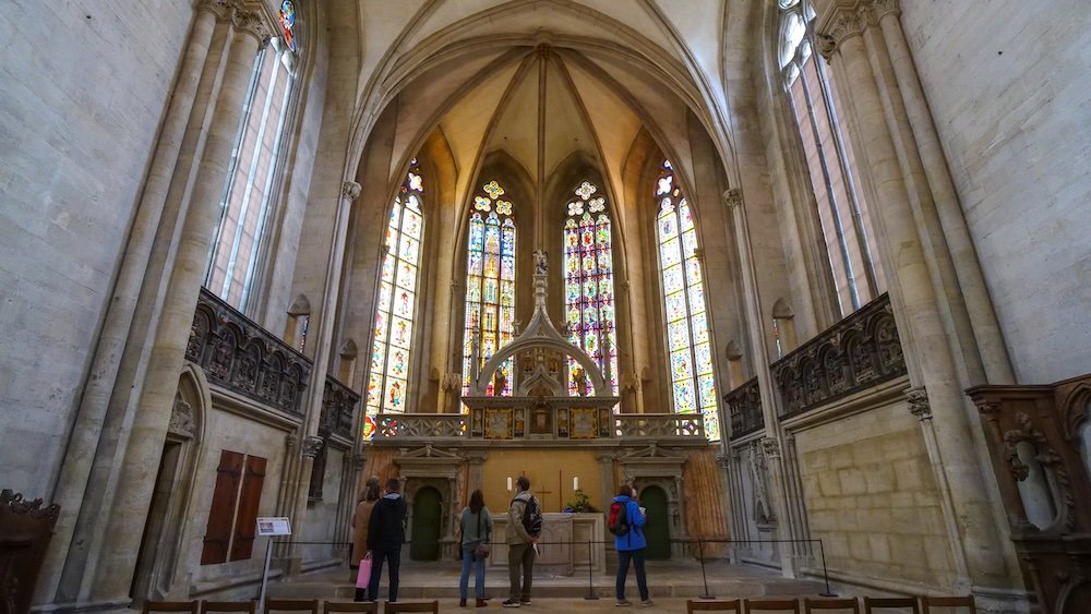 Inside Naumberg Cathedral featuring its stunning gothic architecture 