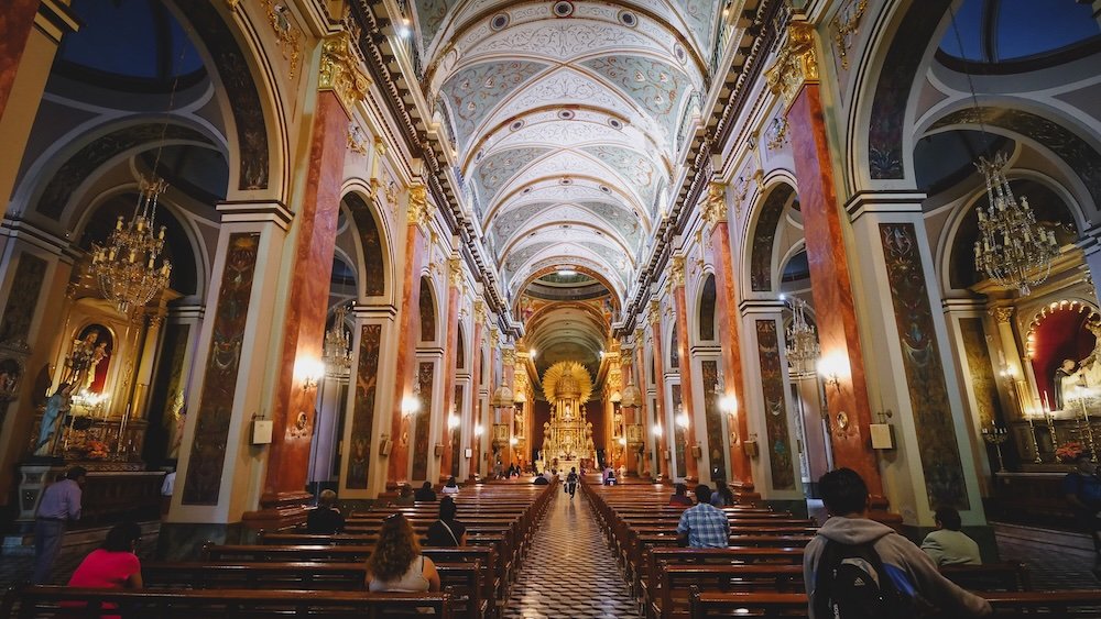 Inside Salta Cathedral details in Argentina 