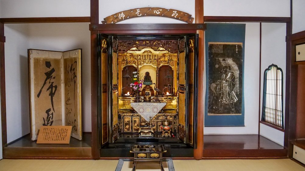 Interior views and elaborate decorations at the Ancient Site of Samurai House in Kanazawa, Japan 