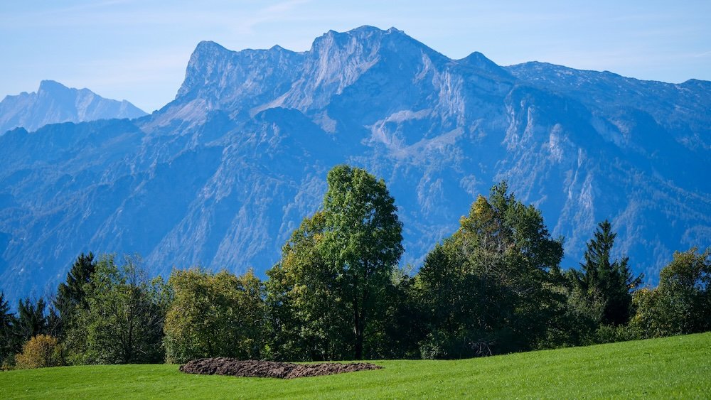 Jagged mountain views in Gaisberg, Austria 