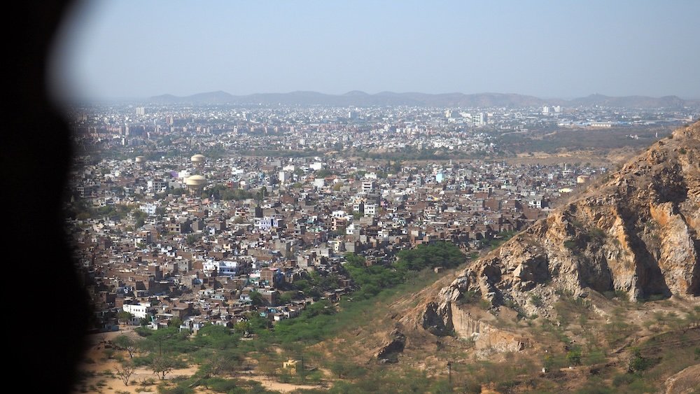 Jaipur city views from fort in India 