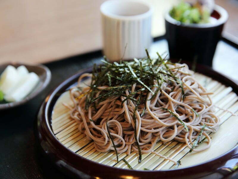 Japanese cuisine eco-friendly dishes such as soba noodles 