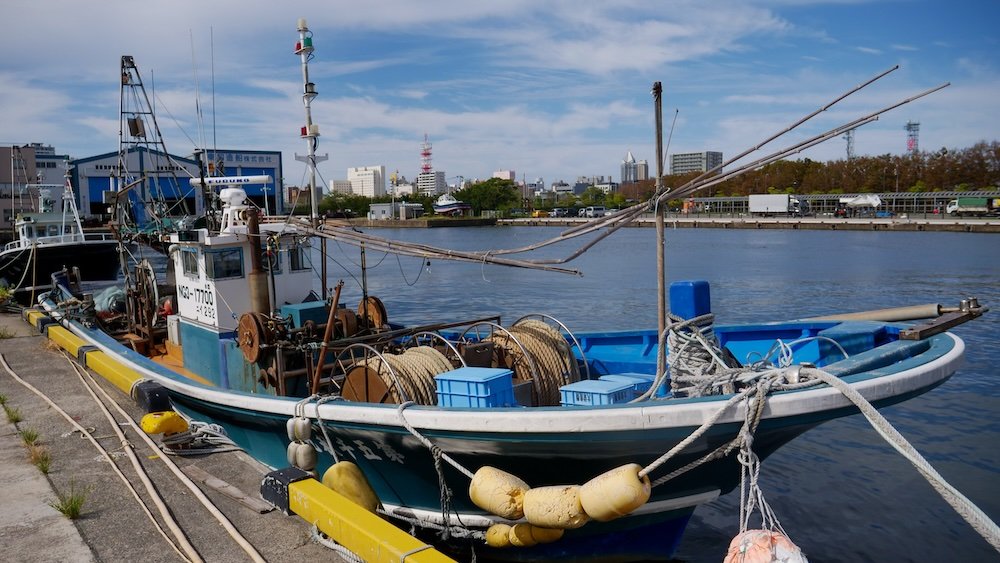 Japanese fishing boat in Niigata, Japan