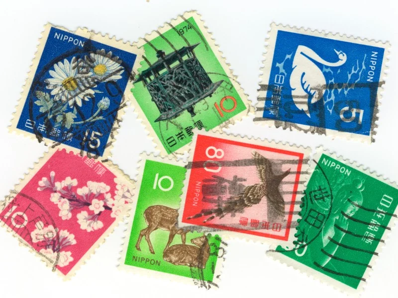 Japanese stamps collection as a stationary experience in Japan
