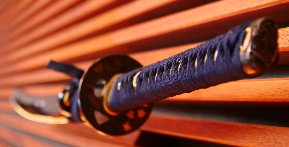 Japanese sword in Dusseldorf, Germany macro shot 