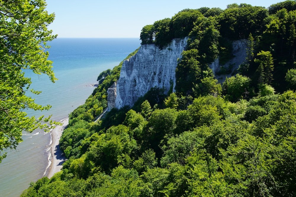 Jasmund’s Chalk Cliffs at Jasmund National Park with stunning views on Rugen Island, Germany 