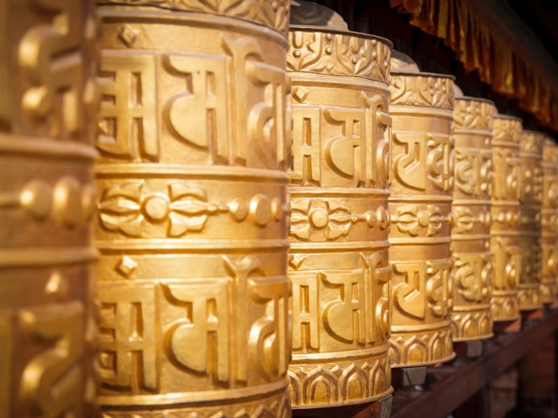 Kathmandu prayer wheels in Nepal 
