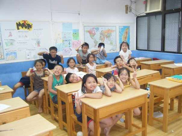 Kids in the English classroom teaching in Taiwan