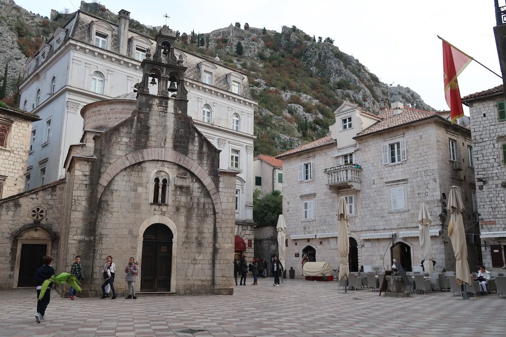 Kids playing in the Old Town of Kotor, Montenegro 