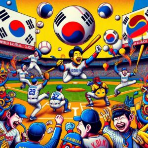 Korean Baseball Championship Moments - digital art 