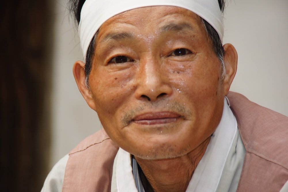 Korean Folk Village man with a distinct face in Yongin, Korea 