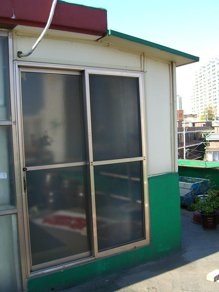 Korean shack on top of a roof where I used to teach English in South Korea 