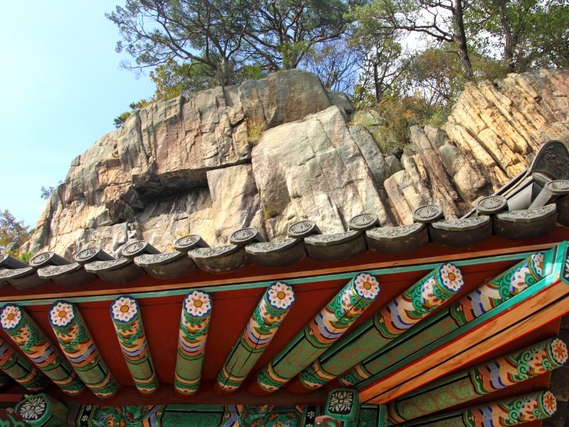 Korean traditional rooftop temple views in Jecheon