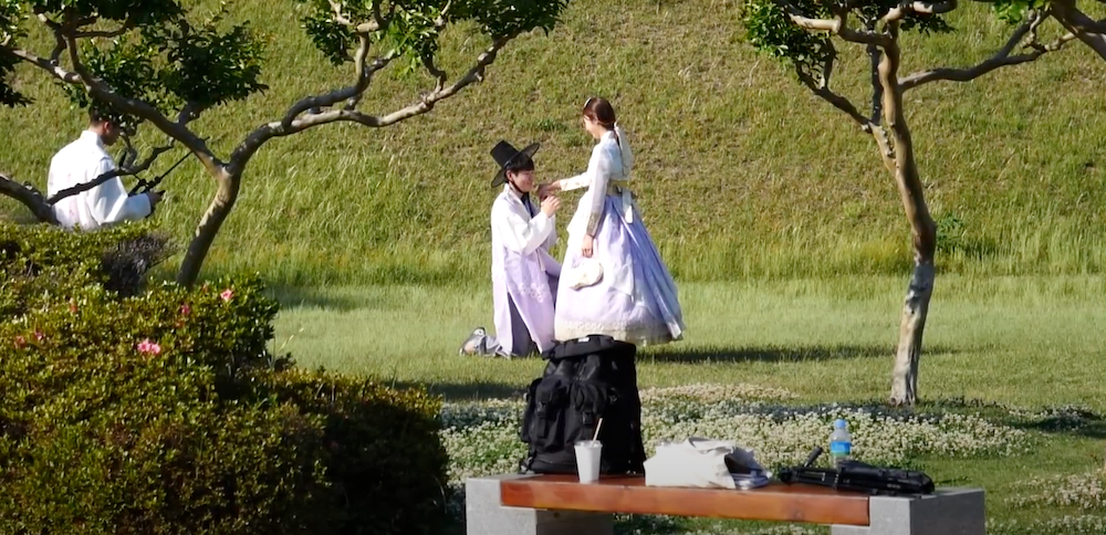 Korean traditional wedding being held in Gyeongju, South Korea 