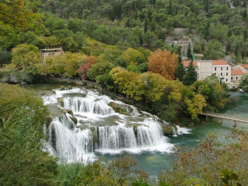 Krka National Park views from a high vantage point in Croatia 