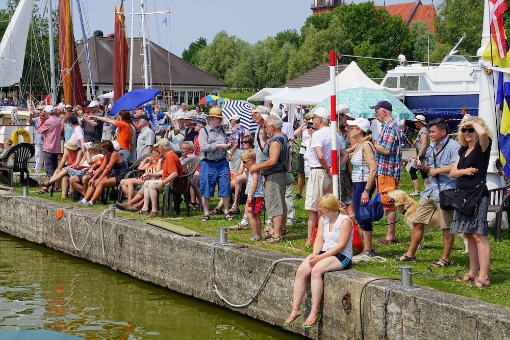 Large crowd gathering for the regatta boat race in Germany 