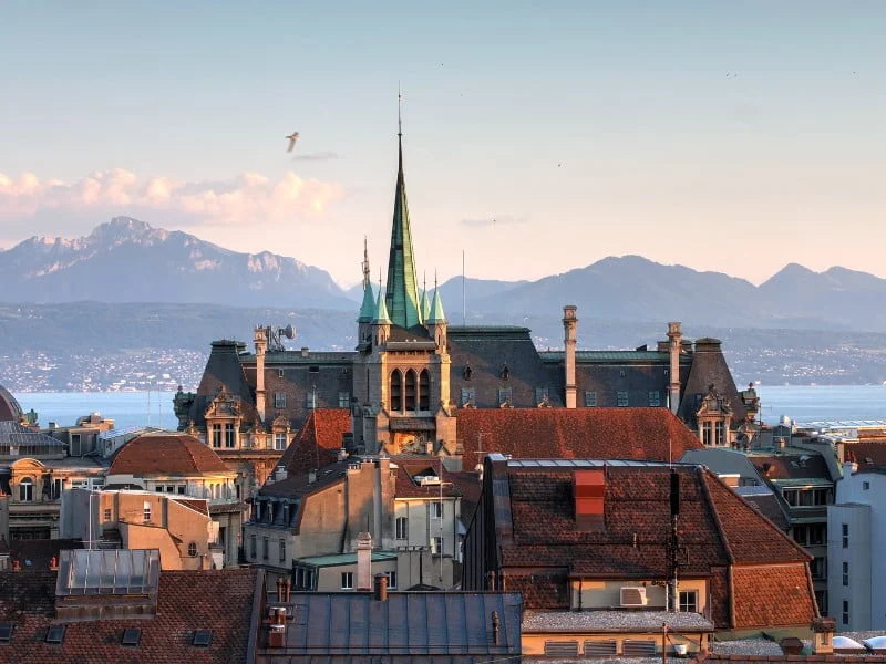 Lausanne architectural views in Switzerland 