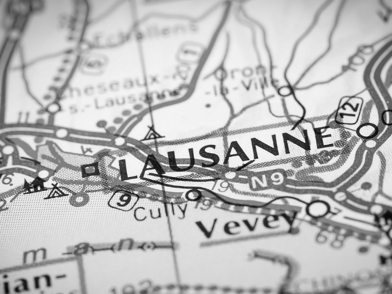 Lausanne on a map 