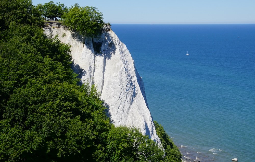 Legendary white cliff views of Rugen Island, Germany 