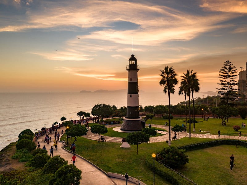 Lima lighthouse views in Miraflores, Peru 