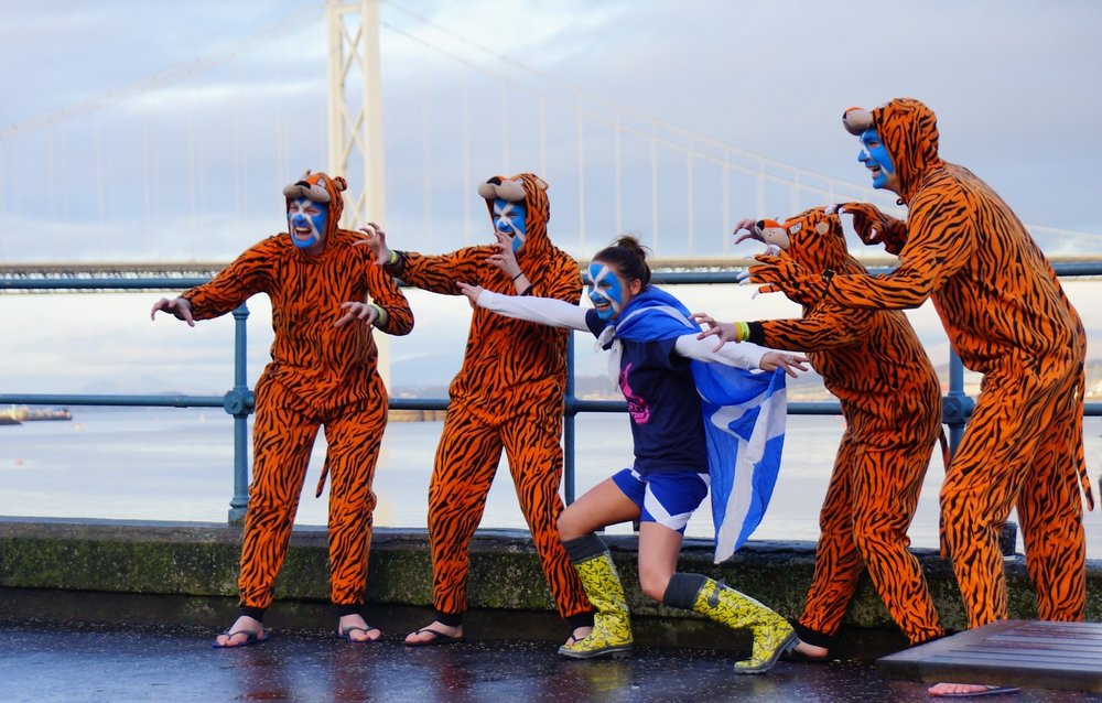 Loony Dook participants strike a pose prior to the event commencing 