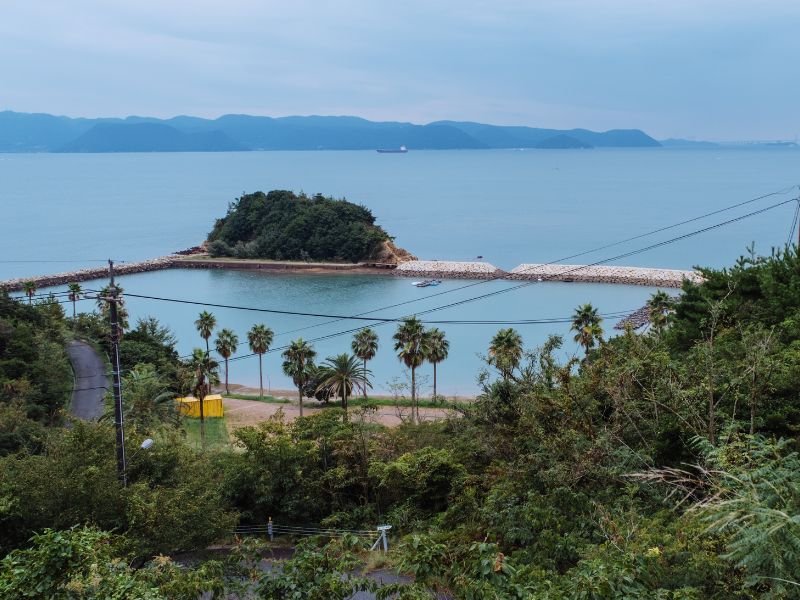 Lush green views from Naoshima Island in Japan 