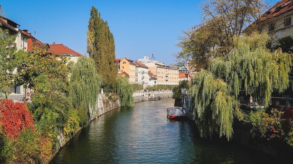 Lush greenery and autumn colors in Ljubljana, Slovenia