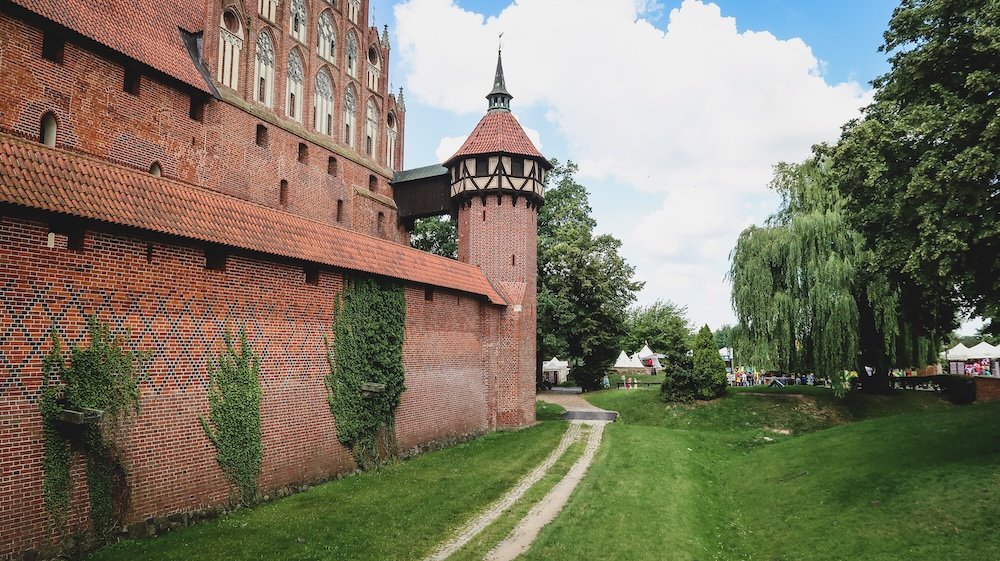 Malbork Castle exterior views unique angle in Poland 