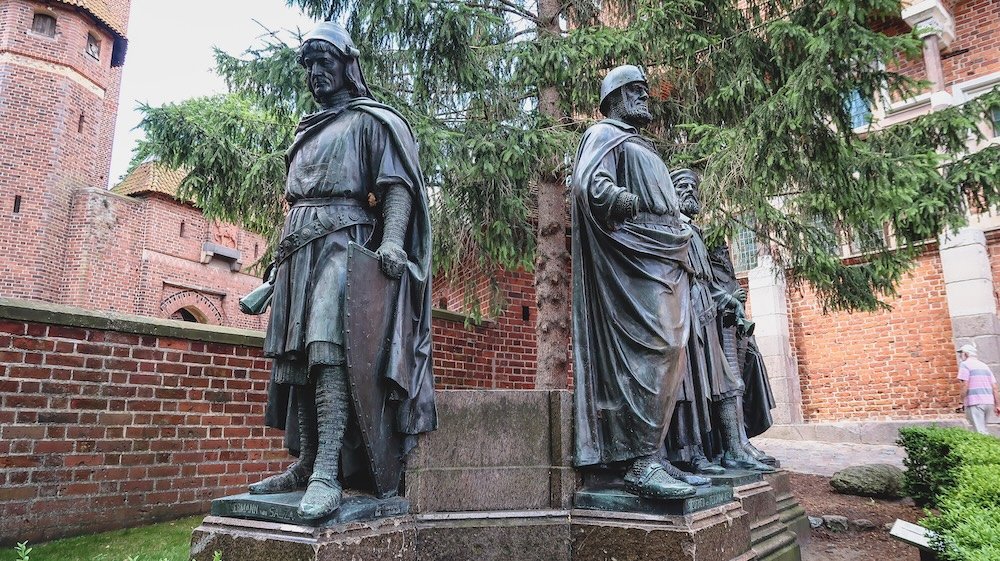 Malbork statues distinct views in Poland 