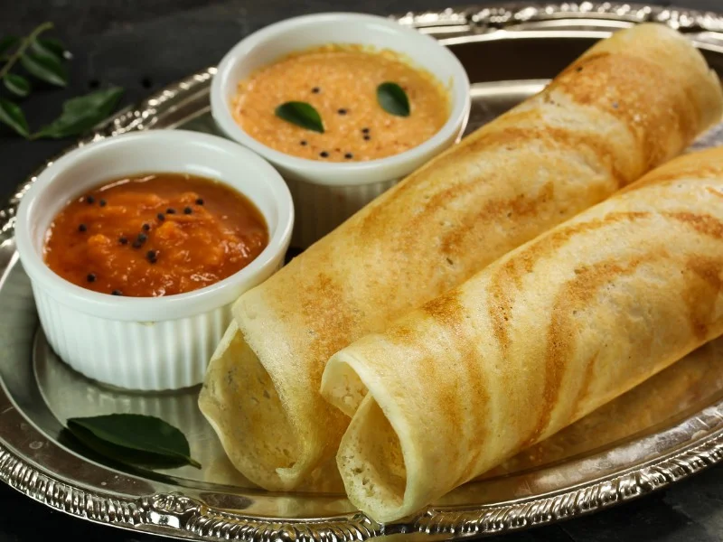 Masala Dosa is a must try Indian dish on the streets of India 