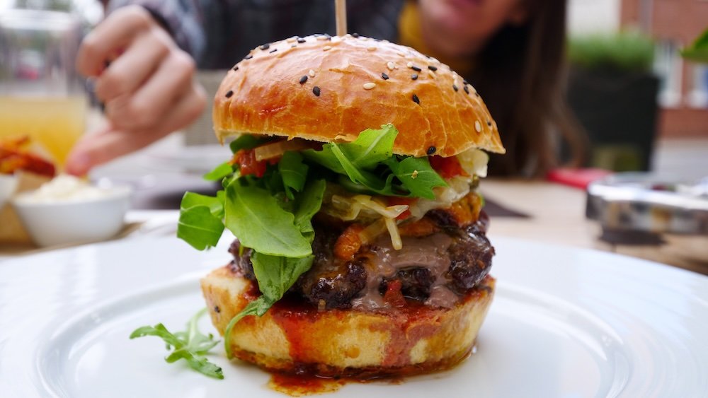 Massive burger we enjoyed in Luneburg, Germany 