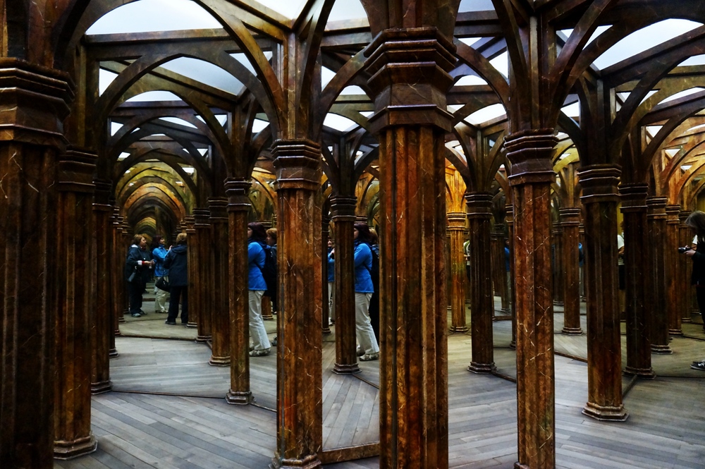Maze of Mirrors in Prague with multiple reflections
