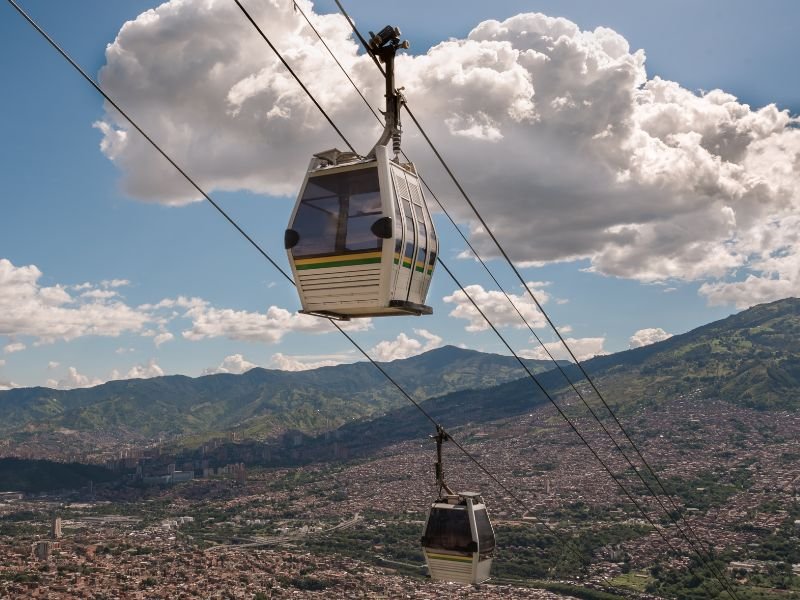 Medellin cable car views from above in Colombia 