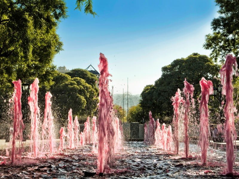 Mendoza pink fountain in Argentina 