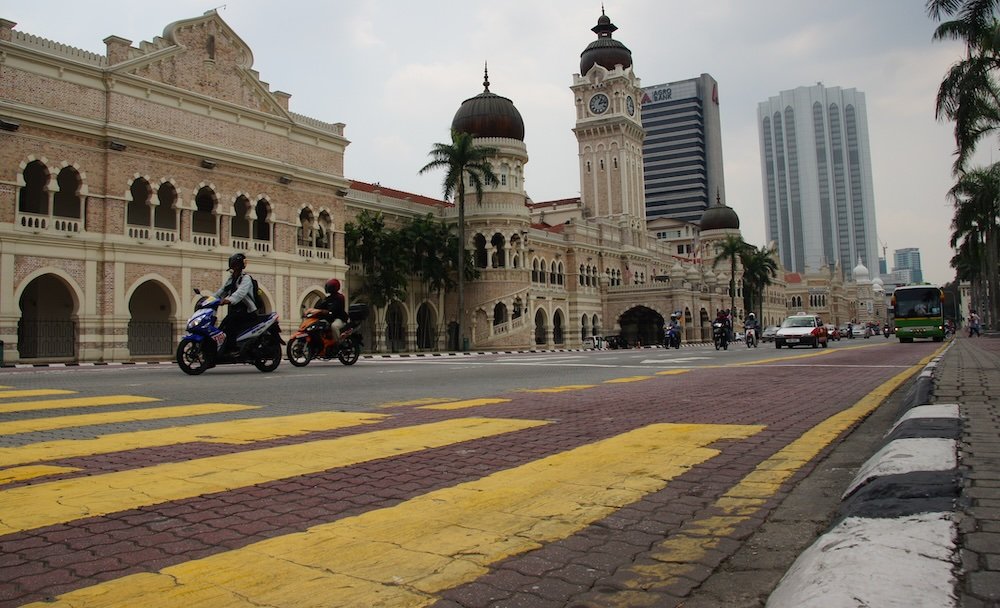 Merdeka Square motorcycle riders in Kuala Lumpur, Malaysia 