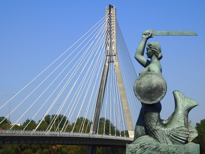 Mermaid of Warsaw, a symbol of the city of Warsaw, Poland – Syrenka Warszawska