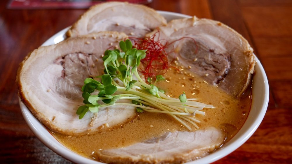 Miso ramen with slices of pork in Japan 