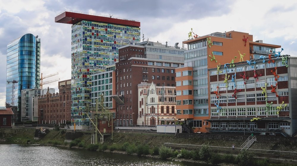 Modern artistic buildings in Dusseldorf, Germany 