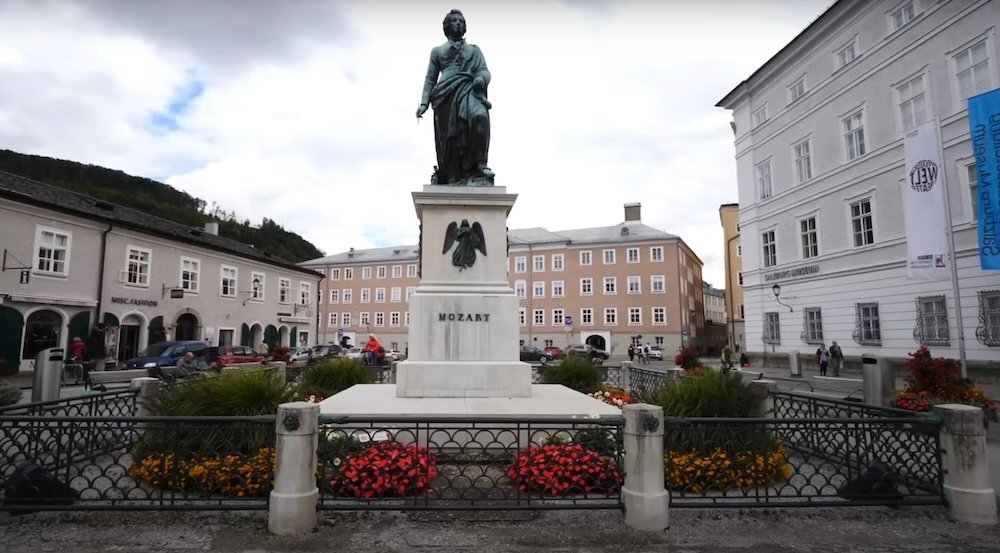 Mozart statue in Salzburg, Austria 