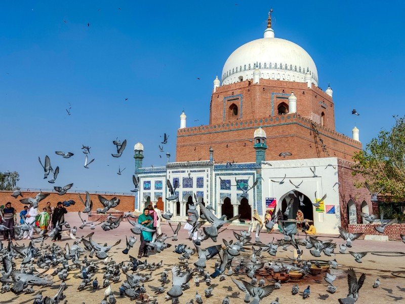 Multan distinct shrine with pigeons in Pakisan 