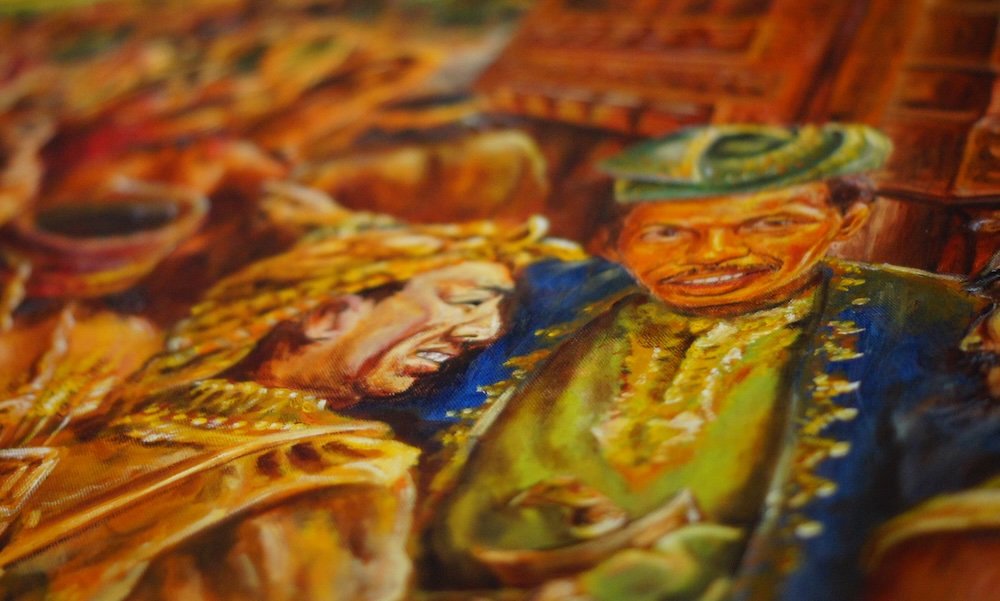 Mural art work macro details in Melaka, Malaysia 